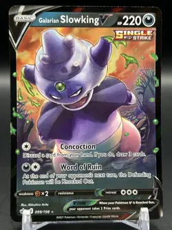 Pokemon Card Galarian Slowking V Ultra Rare Single Strike Holo 099/198 TCG - Image 1