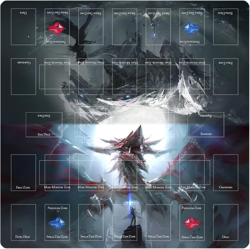 Card Rubber Mat - 2 Player, Square Playmat for Gamer 60X60Cm/23.6X23.6Inch - Image 1