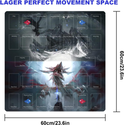 Card Rubber Mat - 2 Player, Square Playmat for Gamer 60X60Cm/23.6X23.6Inch - Image 2