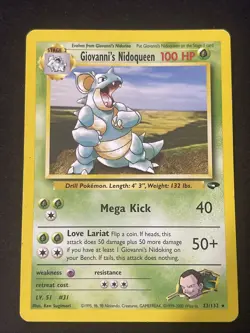 Pokemon TCG Giovanni's Nidoqueen Gym Challenge 23/132 Non-Holo Unlimited Rare NM - Image 1