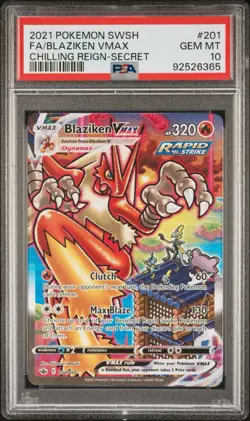 PSA 10 BLAZIKEN VMAX 201/198 | Chilling Reign Full Art Graded Pokemon Card HK - Image 1