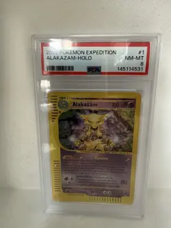 PSA 8 Alakazam 1/165 Expedition E Series 2002 Pokemon Card Holo NEAR MINT - Image 1