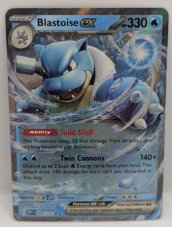 Blastoise ex 009/165 Sv: Scarlet & Violet 151 Holo LP Pokemon - Image 1