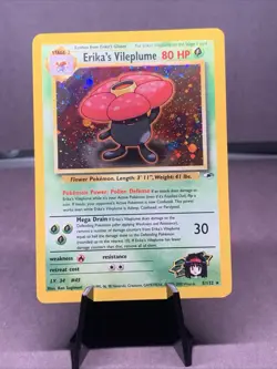 Pokemon TCG Erika's Vileplume Gym Heroes 5/132 Holo Rare VTG WOTC 2000 - Image 1
