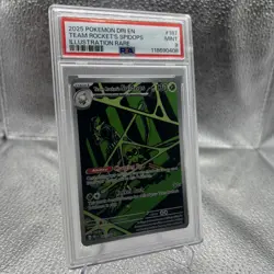 Pokemon Team Rocket's Spidops Illustration Rare Holo Sv10 187/182 PSA 9 2025 - Image 3