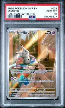 Mimikyu AR 075 PROMO PSA 10 - Paldean Fates ETB - Pokemon Card TCG - Image 1