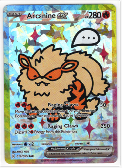 Pokemon Cracked Ice Holo - Rainbow Boarder * Fan Art * ARCANINE EX - Image 1