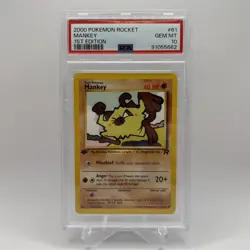 PSA 10 Mankey 1st Edition Pokemon TCG 61/82 Team Rocket 61 #61 2000 - Image 1
