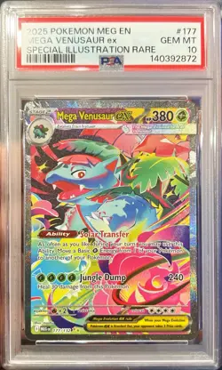 Pokemon Mega Evolution Mega Venusaur Ex Special Illustration Rare 177/132 PSA 10 - Image 1