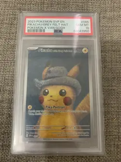 2023 Pokemon SVP EN Pokemon X Van Gogh #085 Pikachu with Grey Felt Hat PSA 10 - Image 1