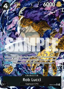 One Piece English - Rob Lucci - Alt Art - EB04-048 - SR - NM - Image 1