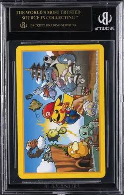 2016 MARIO PIKACHU PLAYING CARDS POKEMON CENTER 8 OF SPADES BGS 10 BLACK LABEL - Image 2