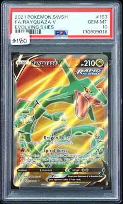 2021 Rayquaza V #193 Evolving Skies PSA 10 Pokemon Card - Image 4