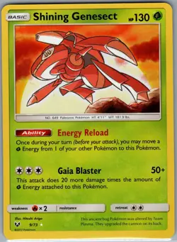 Shining Genesect 9/73 Shining Legends - Pokemon Card - NM - Image 1