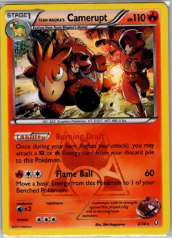Team Magma's Camerupt 2/34 Holo Double Crisis - Pokemon Card - NM - Image 1