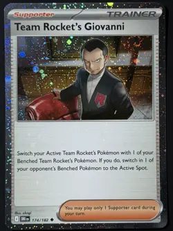 Team Rocket's Giovanni SWIRL 🌀(Cosmos Holo) 174/182 Pokemon Cards NM - Image 5