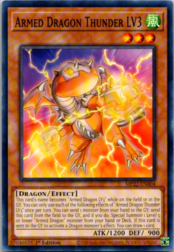 Yu-Gi-Oh! Armed Dragon Thunder LV3 MP22-EN004 1st Edition Super Rare 2022 Tin of - Image 1