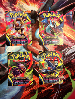 Phantasmal Flames Trainer Tips Complete Set of 4 - Prerelease Pack Art Card Set - Image 1