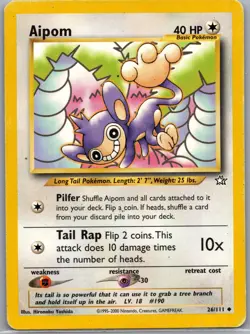 Aipom 26/111 Non Holo Neo Genesis - Pokemon Card - LP - Image 1