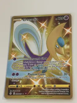 Pokemon TCG Cresselia Holo Secret Rare Card Evolving Skies Gold Full Art 228/203 - Image 1