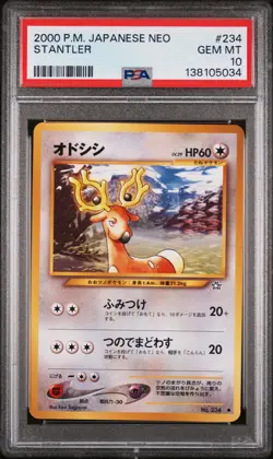 2000 POKEMON JAPANESE NEO #234 STANTLER PSA 10 - Image 1