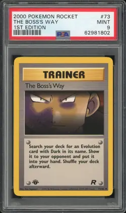 2000 Pokemon Rocket The Boss's Way #73 MINT PSA 9 Trainer 1st Edition - Image 1