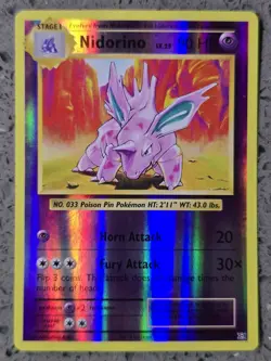 Pokemon - Nidorino - 44/108 - Evolutions - Reverse Holo - LP - Image 1