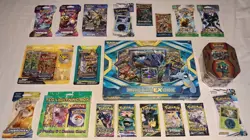 Pokemon Kingdra EX Box w/ Unified Minds Marshadow GX Tin Hanger & Lightning Box+ - Image 1