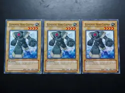 Yugioh - Elemental Hero Clayman TLM-EN003 Common 1st Edition Playset x3 - Image 1