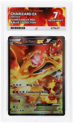 Charizard EX XY121 Promo Red & Blue Collection Pokemon Full Art Card ACE Graded - Image 1