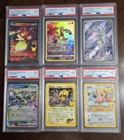 Pokemon- PSA 9 (6) Card Lot Lance's Charizard V, Torkoal, Umbreon ex, N's Reshir - Image 1