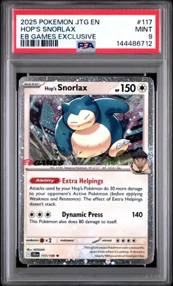PSA 9 Hop's Snorlax 117/159 EB Games Exclusive Promo Journey Together Pokemon - Image 1