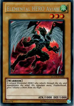 Yugioh Elemental HERO Avian (Alternate Art) LCGX-EN002 Secret Rare NM - Image 1