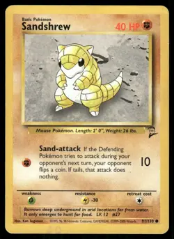 Sandshrew 91/130 Base Set 2 Pokemon TCG trading card - Image 1