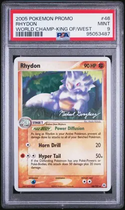 PSA 9 Mint Rhyhorn #70 & PSA 9 Rhydon #46 World Championships 2005 Pokemon - Image 2