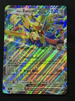 Pokemon Hop's Zacian ex 111/159 Journey Together Double Rare Holo EX 230HP - Image 1