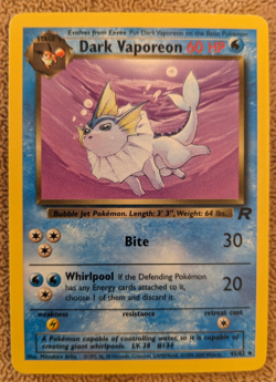 Pokemon Dark Vaporeon 45/82 Team Rocket MP - Image 1