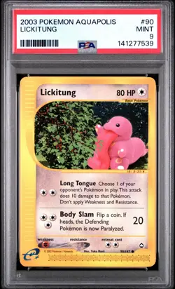 Pokemon PSA 9 Lickitung 090/147 Aquapolis 2003 Common Mint - Image 1