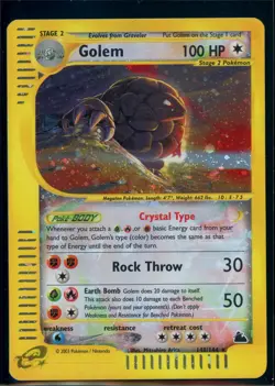 Pokemon SKYRIDGE - #148/144 Golem Crystal - Holo - SWIRL - ENG - Moderately Play - Image 1