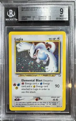 2000 POKEMON NEO GENESIS UNLIMITED HOLO #9 LUGIA BGS 9 - Image 1