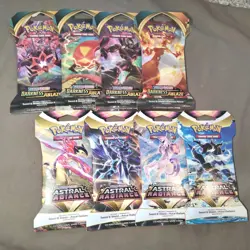 Pokemon Sword & Shield: Astral Radiance & Darkness Ablaze - 8 Sleeved Boosters - Image 1