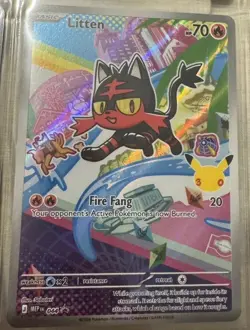 Pokemon Rowlet Litten Popplio NM First Partner Illustration Promo set Gen 7 - Image 4