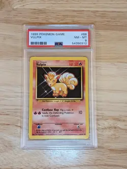 1999 Pokemon VULPIX Base Set Unlimited Common #68 PSA 8 - Image 1