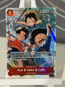Ace & Sabo & Luffy OP13-007 Alt Art Carrying on his Will One Piece TCG English - Image 1