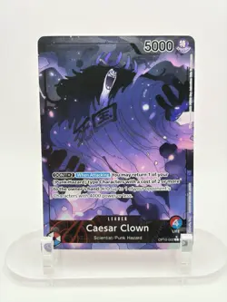 One Piece OP10-002 Caesar Clown Alt Art (Parallel) Leader Royal Blood English NM - Image 1