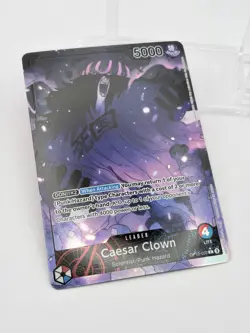 One Piece OP10-002 Caesar Clown Alt Art (Parallel) Leader Royal Blood English NM - Image 2