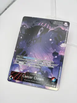 One Piece OP10-002 Caesar Clown Alt Art (Parallel) Leader Royal Blood English NM - Image 3