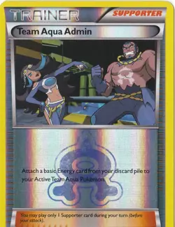 TEAM AQUA ADMIN 25/34 REVERSE HOLO POKEMON DOUBLE CRISIS - Image 1