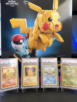 1999 Pokemon Base Set Unlimited PSA Graded Bundle – Pikachu and starters. - Image 1
