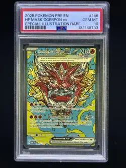 PSA 10 Hearthflame Mask Ogerpon ex 148 Prismatic Evolutions English Pokemon Card - Image 1